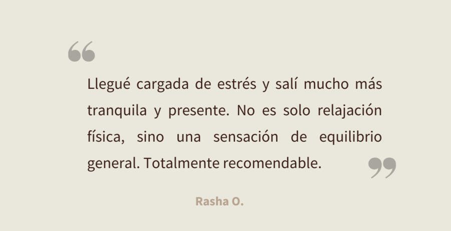 Opinión de cliente sobre sesión de Shiatsu