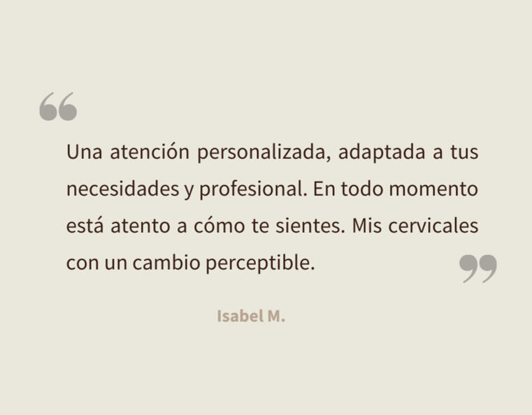 Testimonio de cliente Opinión de cliente sobre sesión de Shiatsu